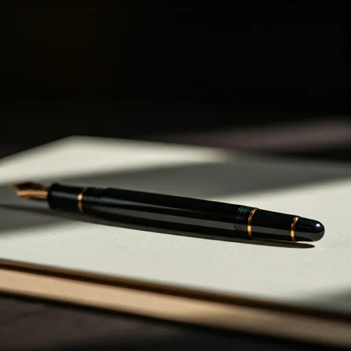 Luxury writing instrument resting on an open booking ledger