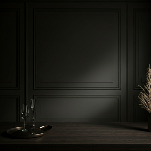 Elegant dark interior with subtle lighting