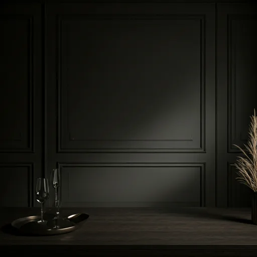Elegant dark interior with subtle lighting