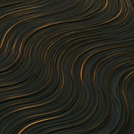 Abstract flowing gold contour pattern on a dark background